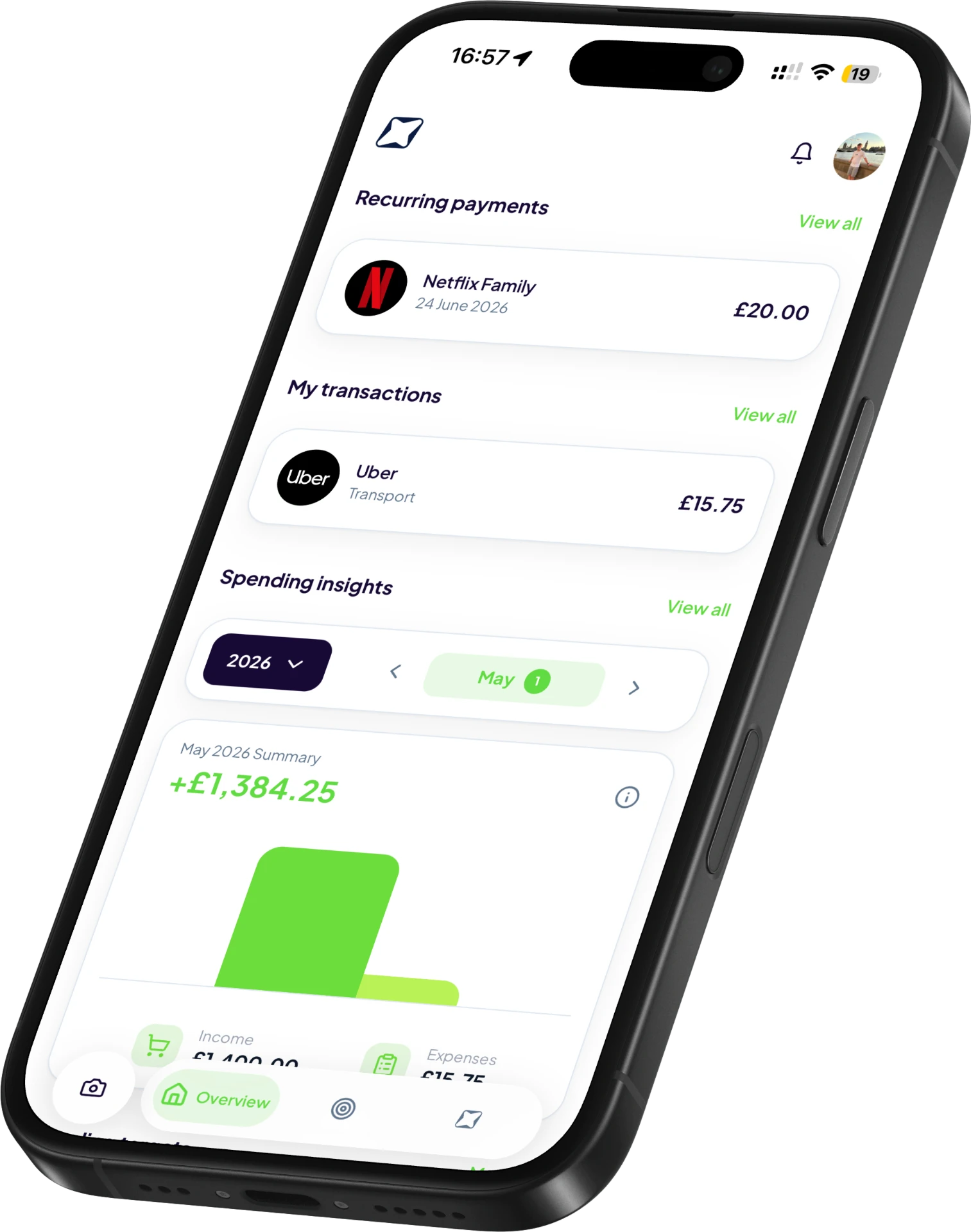 Trackr app showing security features