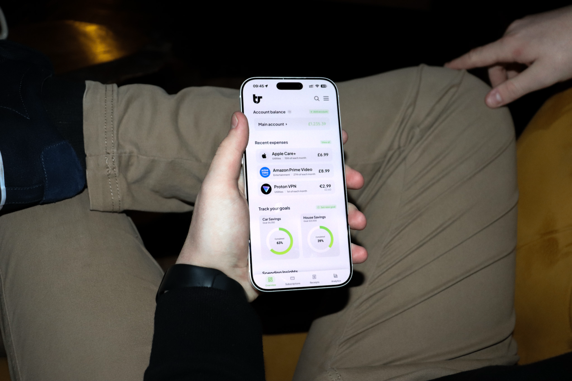 Trackr app on mobile phone